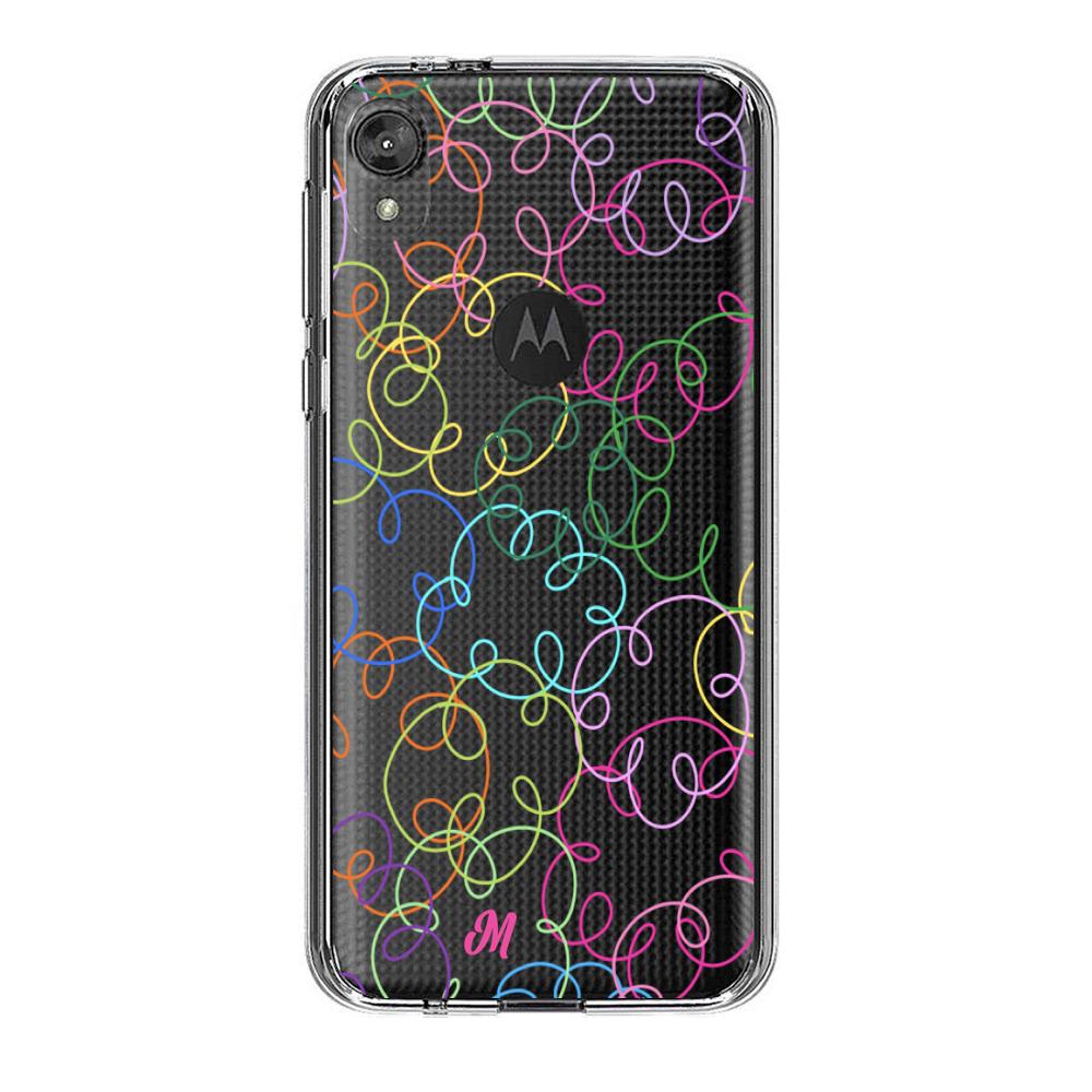 Case para Motorola E6 play Curly lines - Mandala Cases