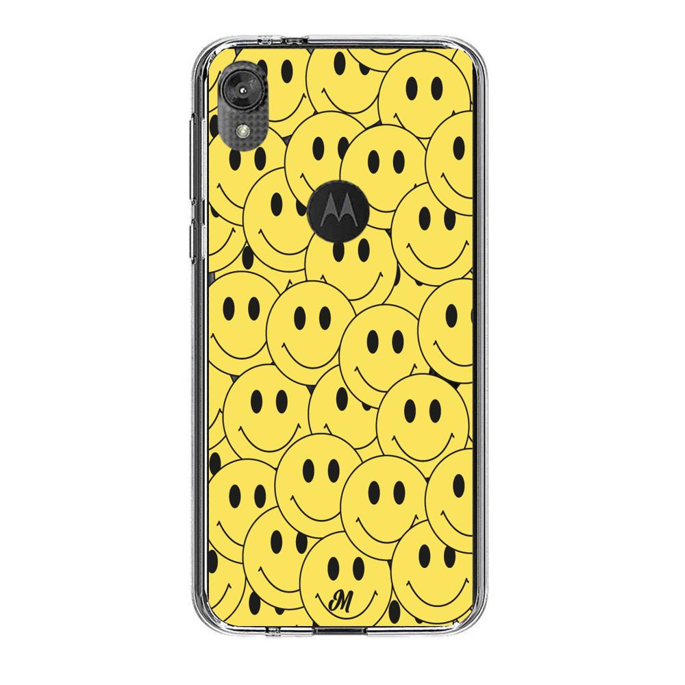 Case para Motorola E6 play Yellow happy faces - Mandala Cases