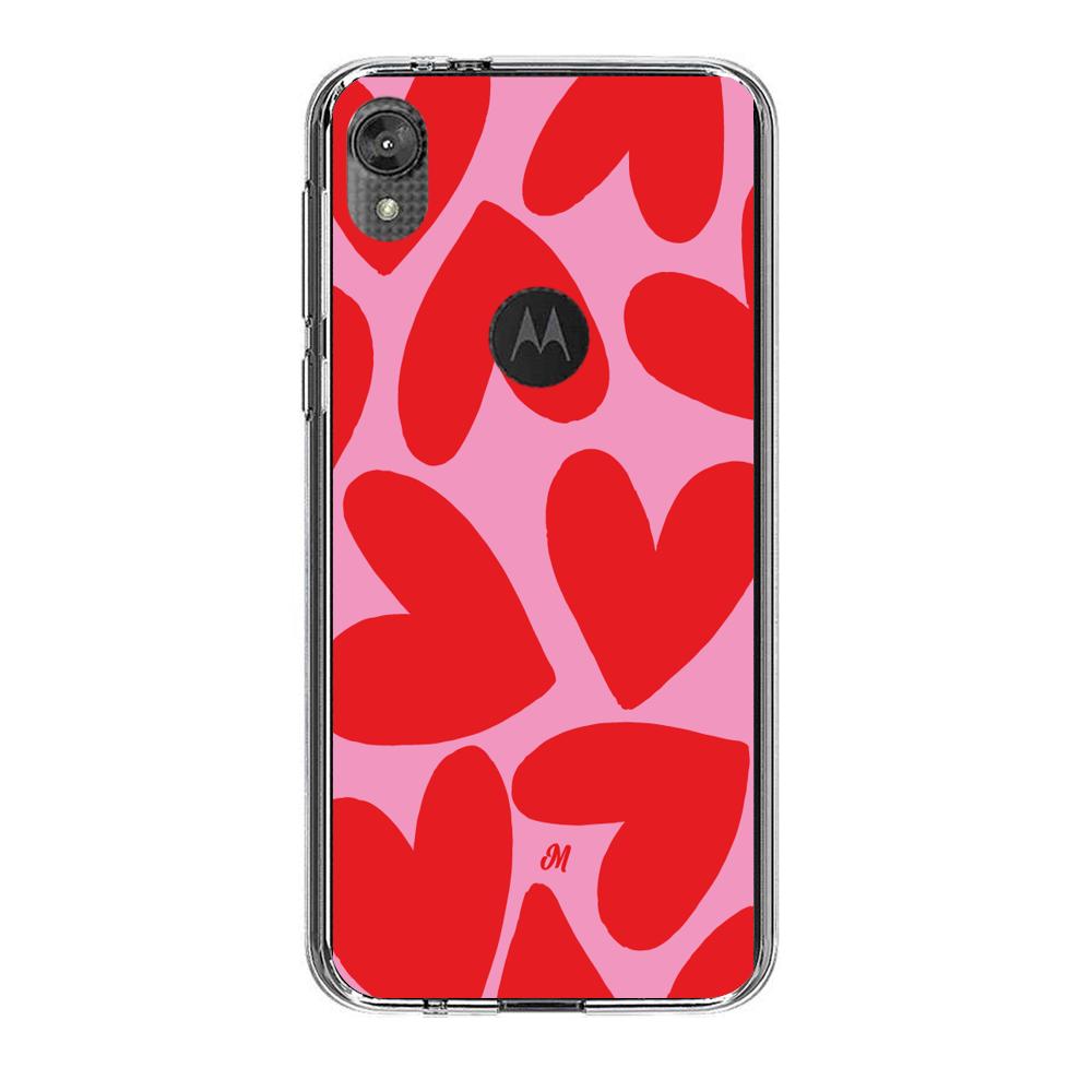 Case para Motorola E6 play Red Hearts - Mandala Cases