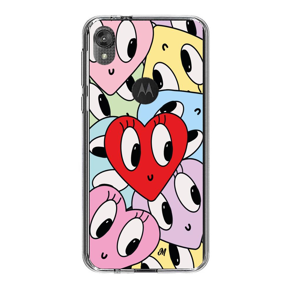 Case para Motorola E6 play Corazones felices - Mandala Cases