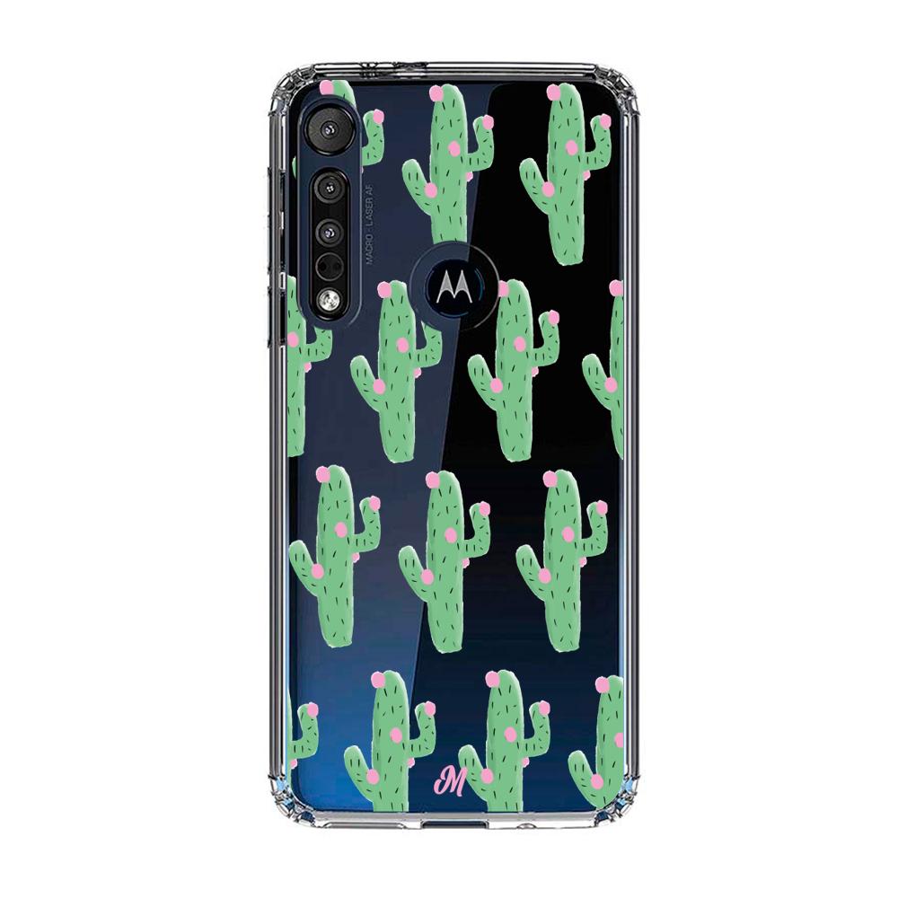 Case para Motorola G8 play Cactus Con Flor Rosa  - Mandala Cases