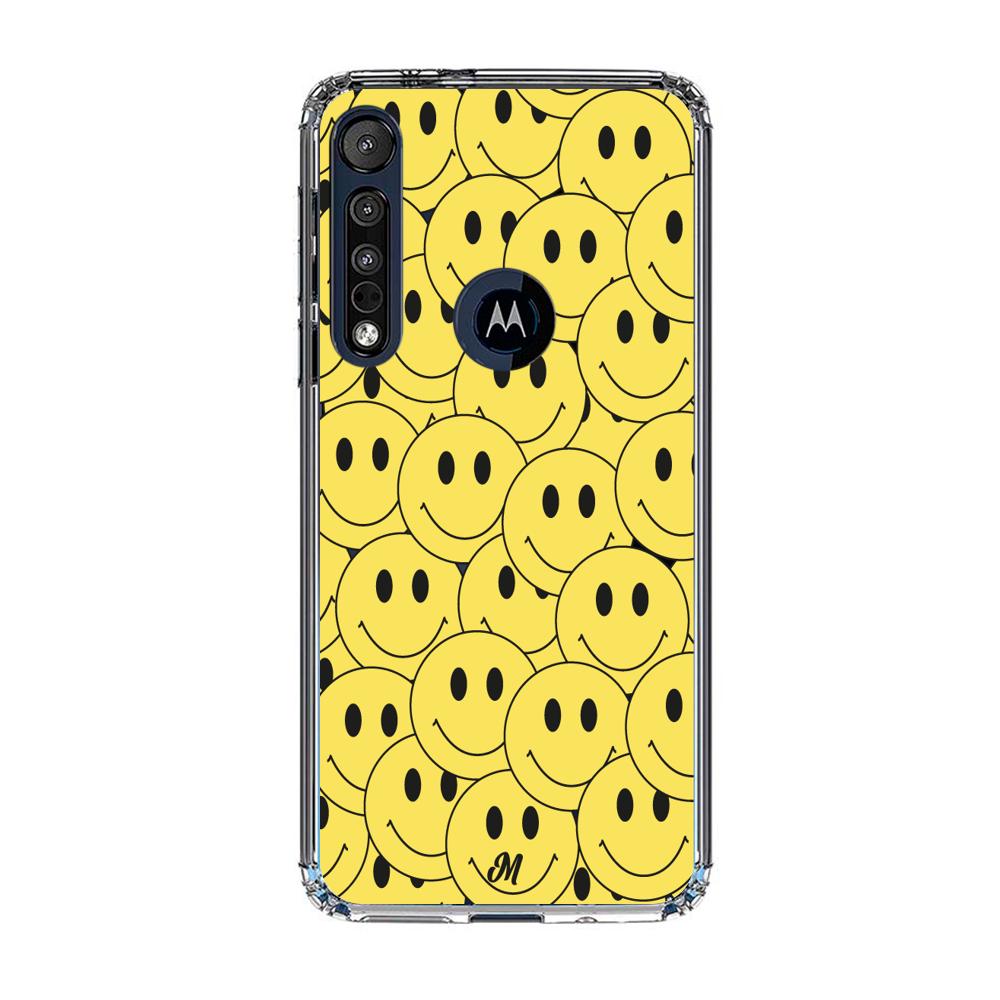 Case para Motorola G8 play Yellow happy faces - Mandala Cases