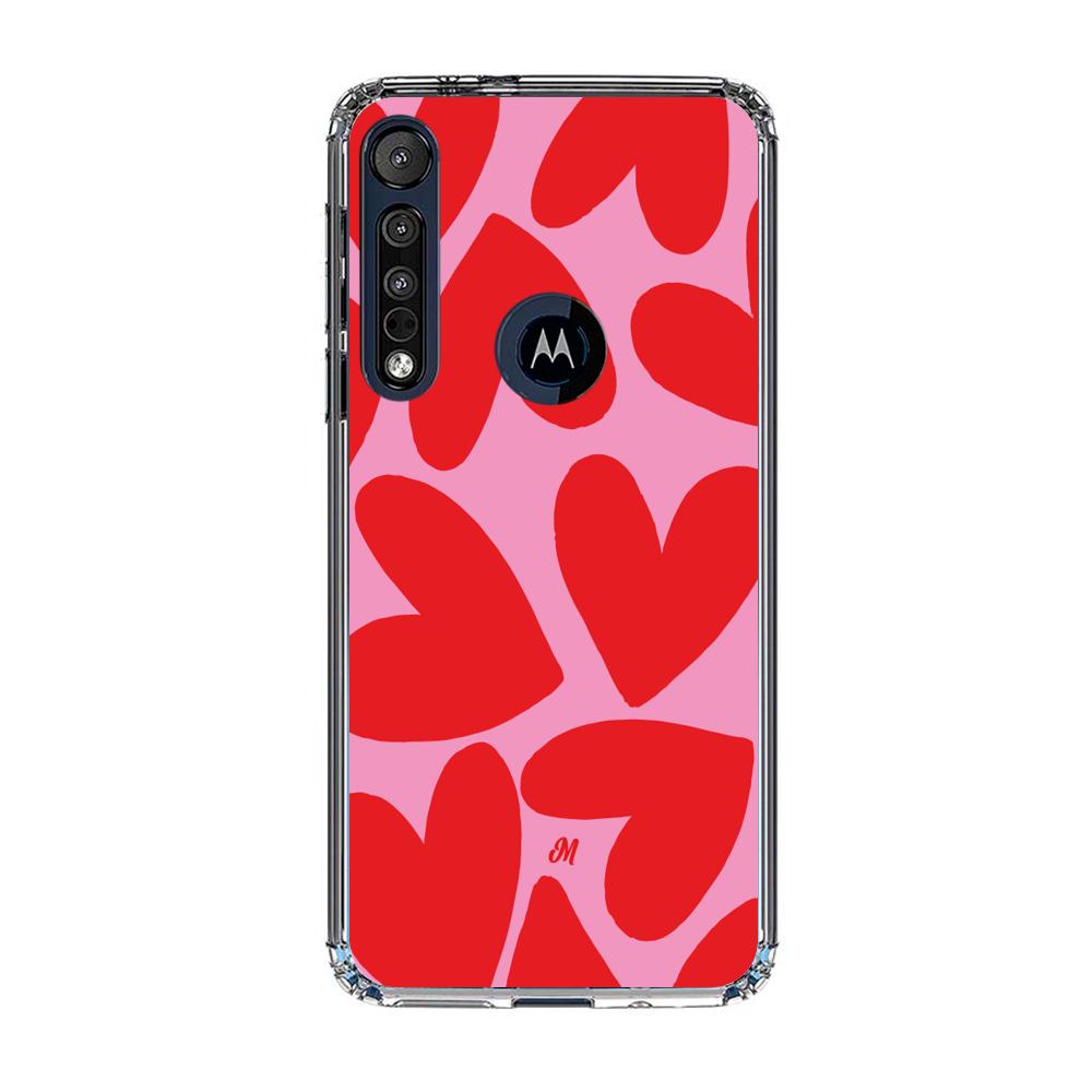 Case para Motorola G8 play Red Hearts - Mandala Cases