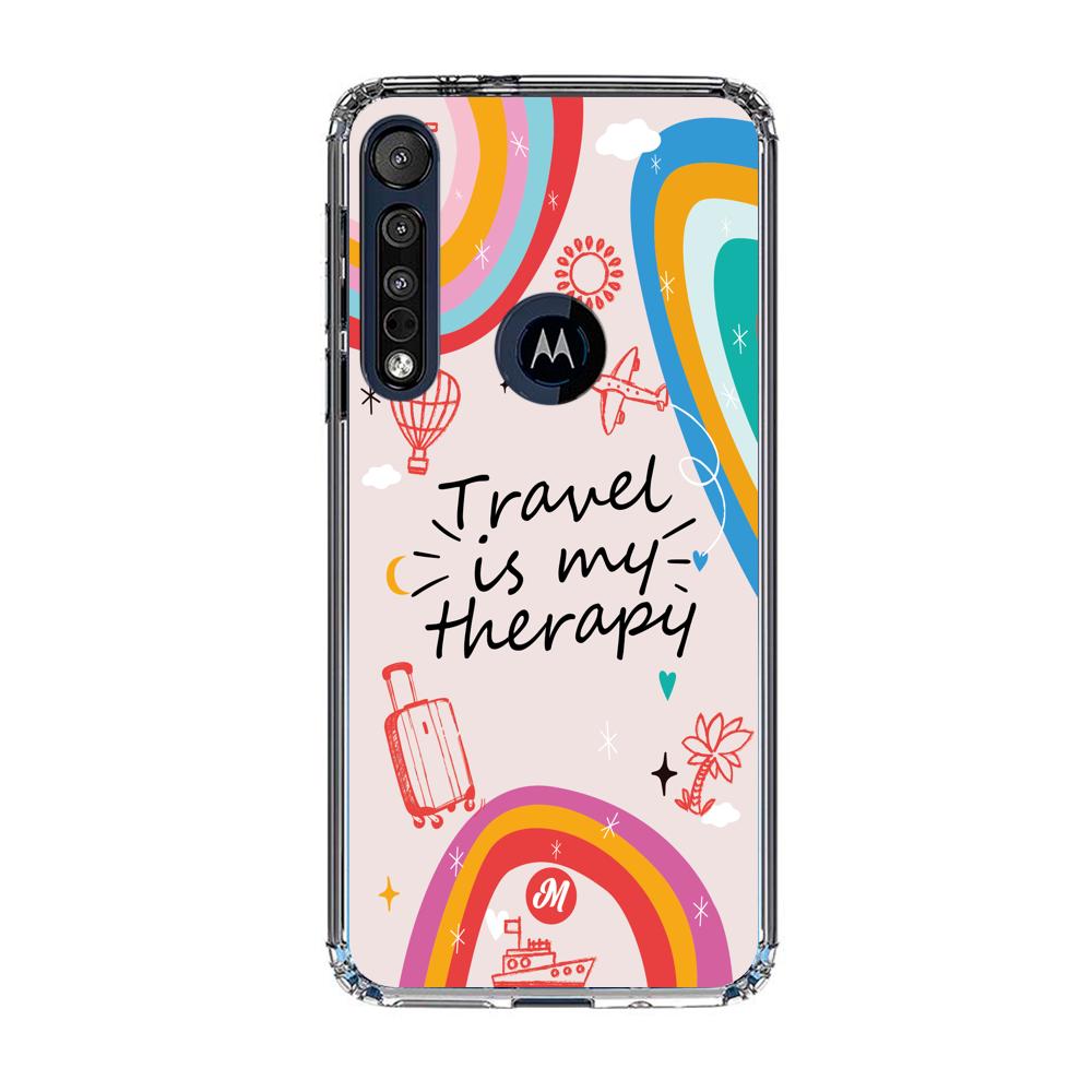 Cases para Motorola G8 play TRAVEL IS MY THERAPY - Mandala Cases