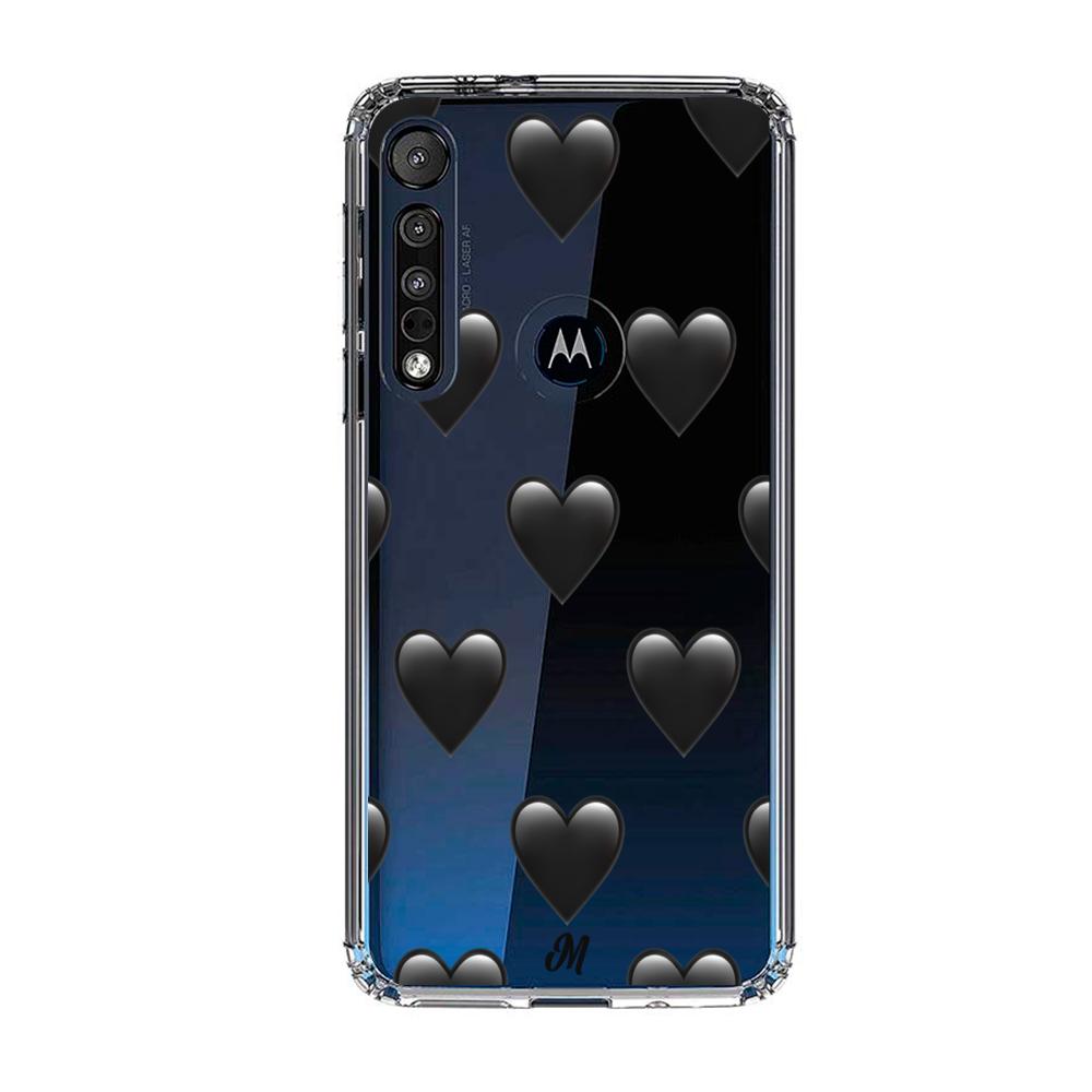 Case para Motorola G8 plus de Corazón Negro - Mandala Cases