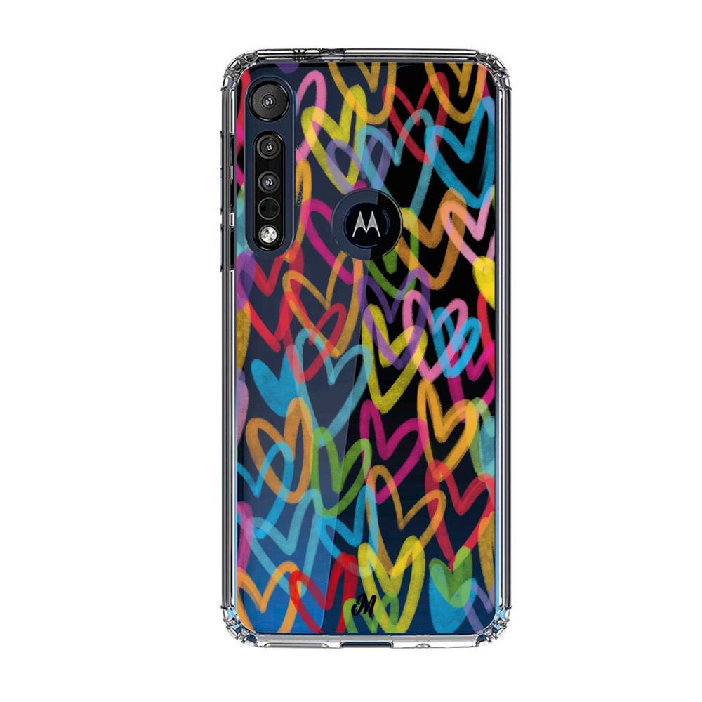 Case para Motorola G8 plus Corazones arcoíris - Mandala Cases