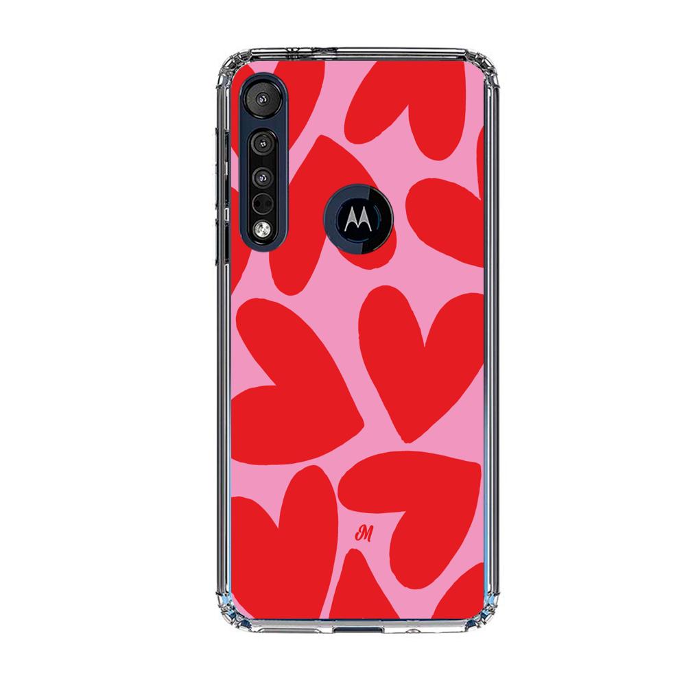 Case para Motorola G8 plus Red Hearts - Mandala Cases