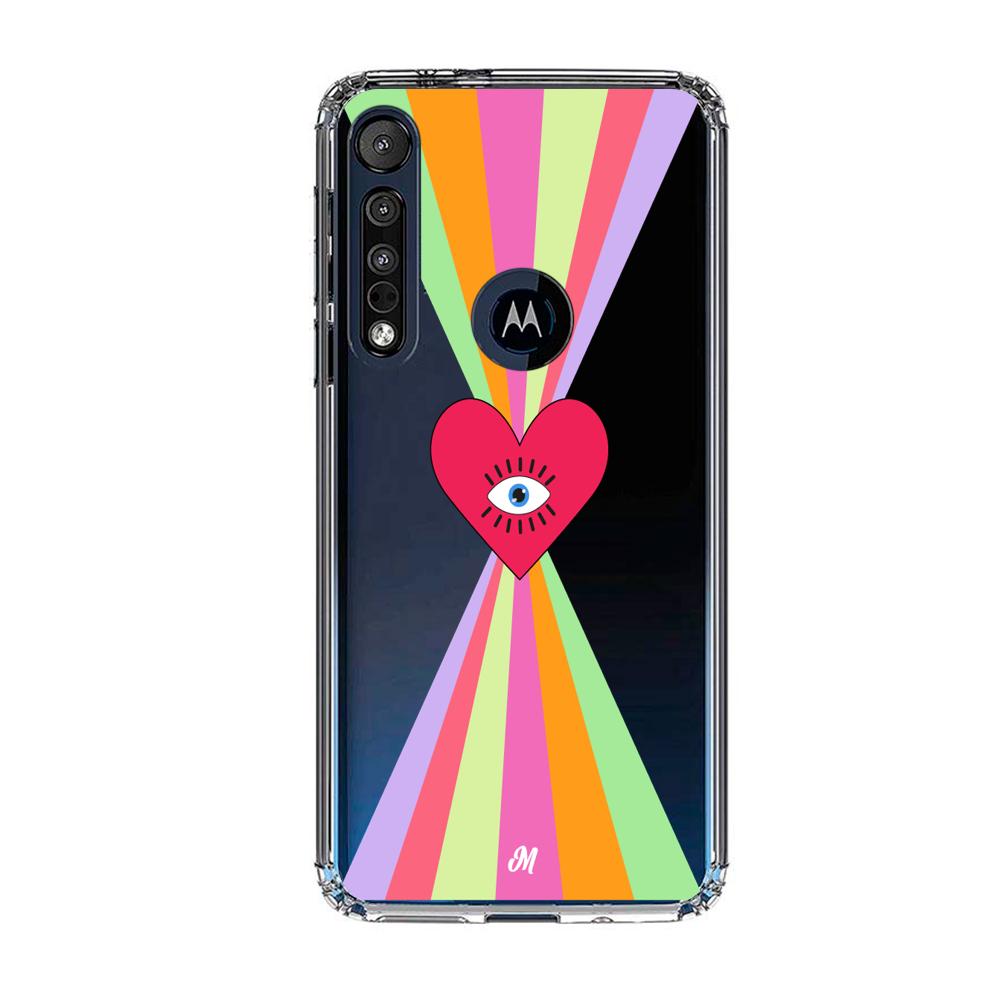 Case para Motorola G8 plus Corazon arcoiris - Mandala Cases