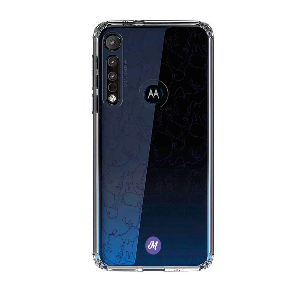 Cases para Motorola G8 plus Funda Caras en Líneas Remake - Mandala Cases