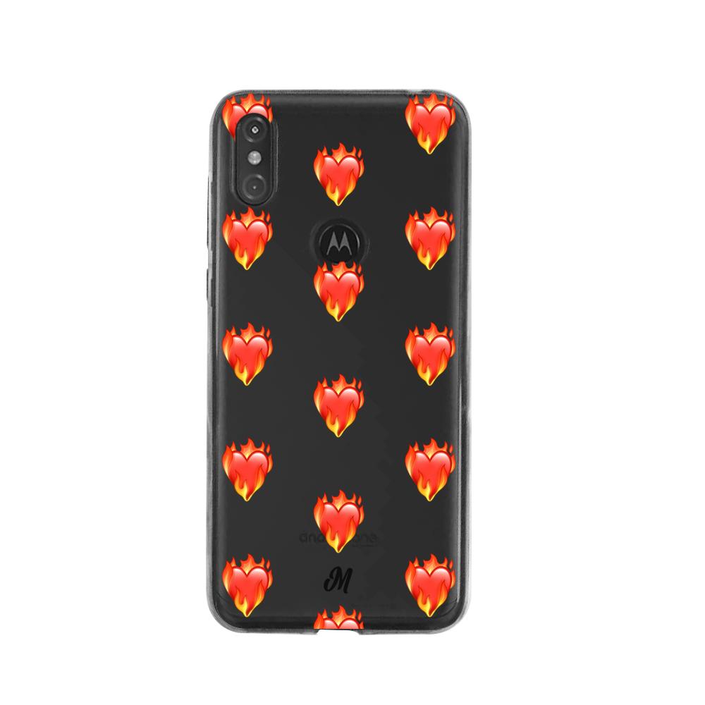 Case para Moto One de Corazón en llamas - Mandala Cases