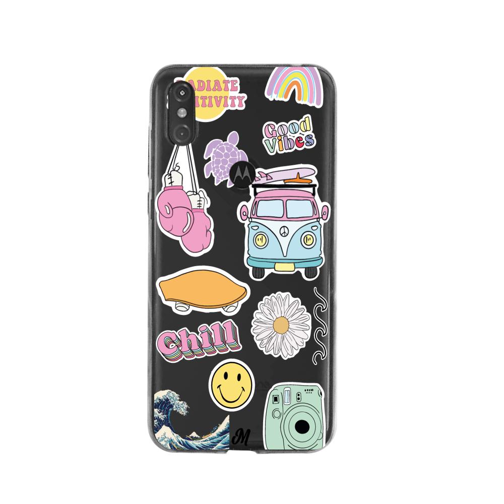 Case para Moto One Chill summer stickers - Mandala Cases