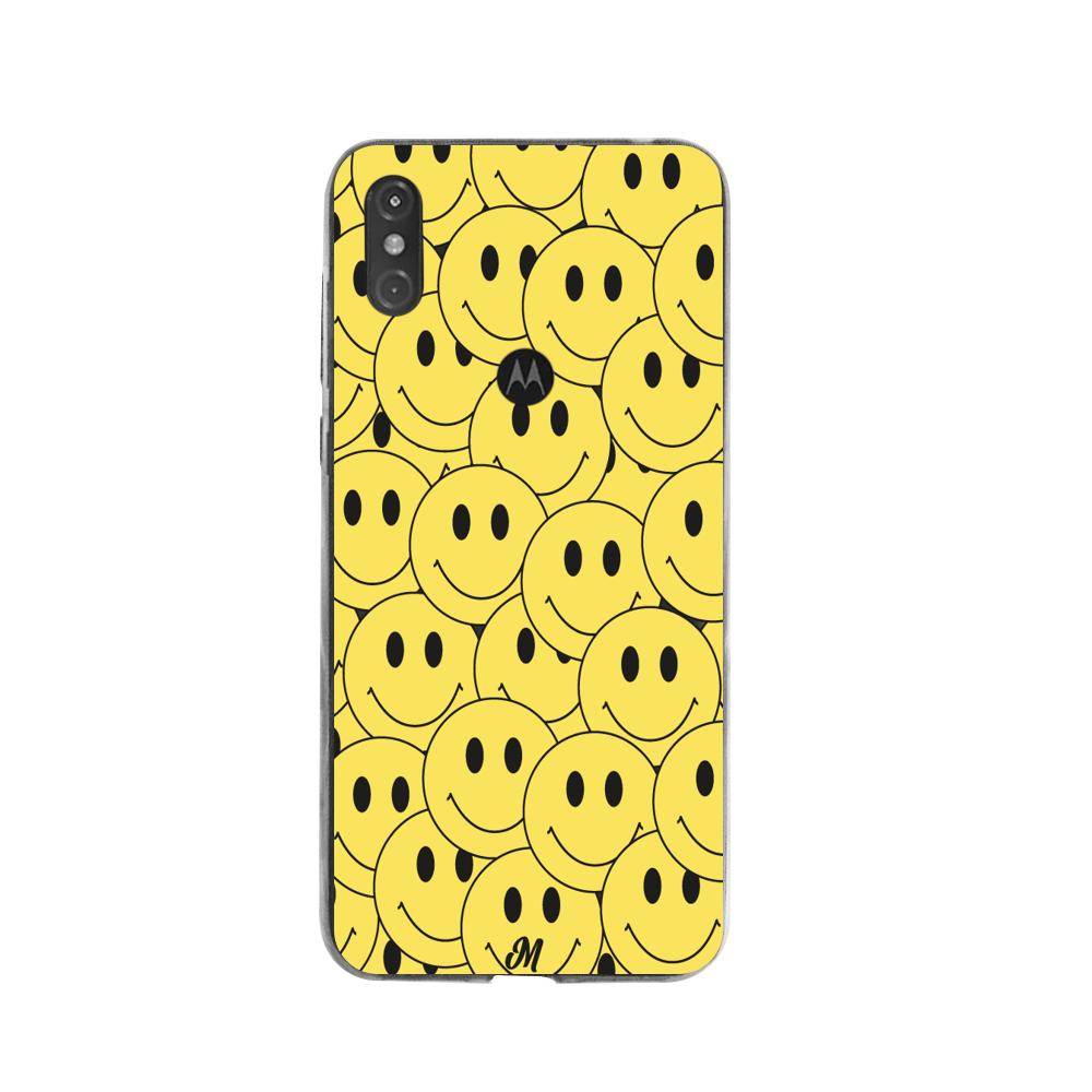 Case para Moto One Yellow happy faces - Mandala Cases
