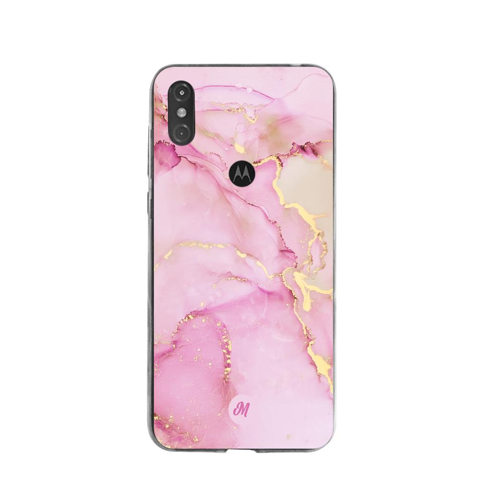 Cases para Moto One Pink marble - Mandala Cases