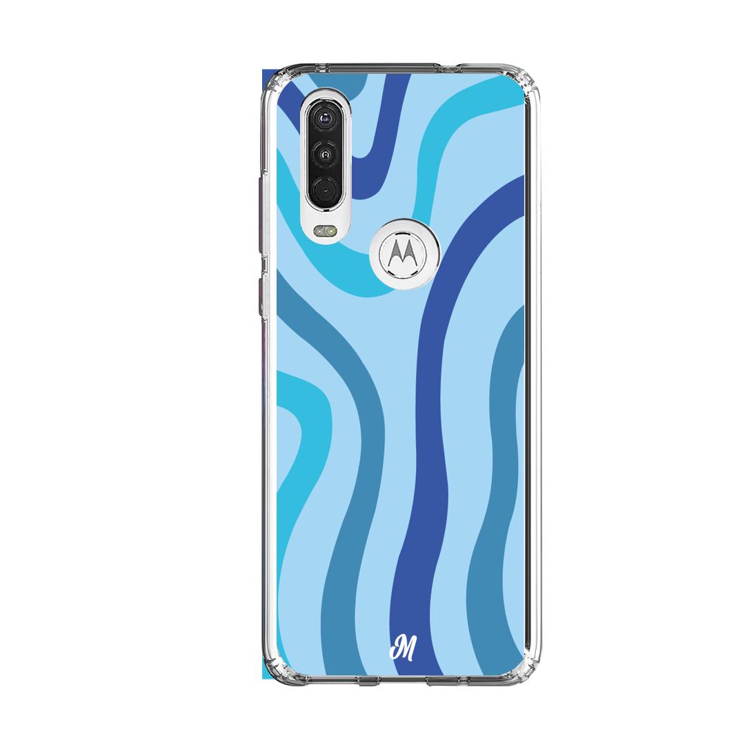 Case para Motorola One Action Líneas Azules - Mandala Cases