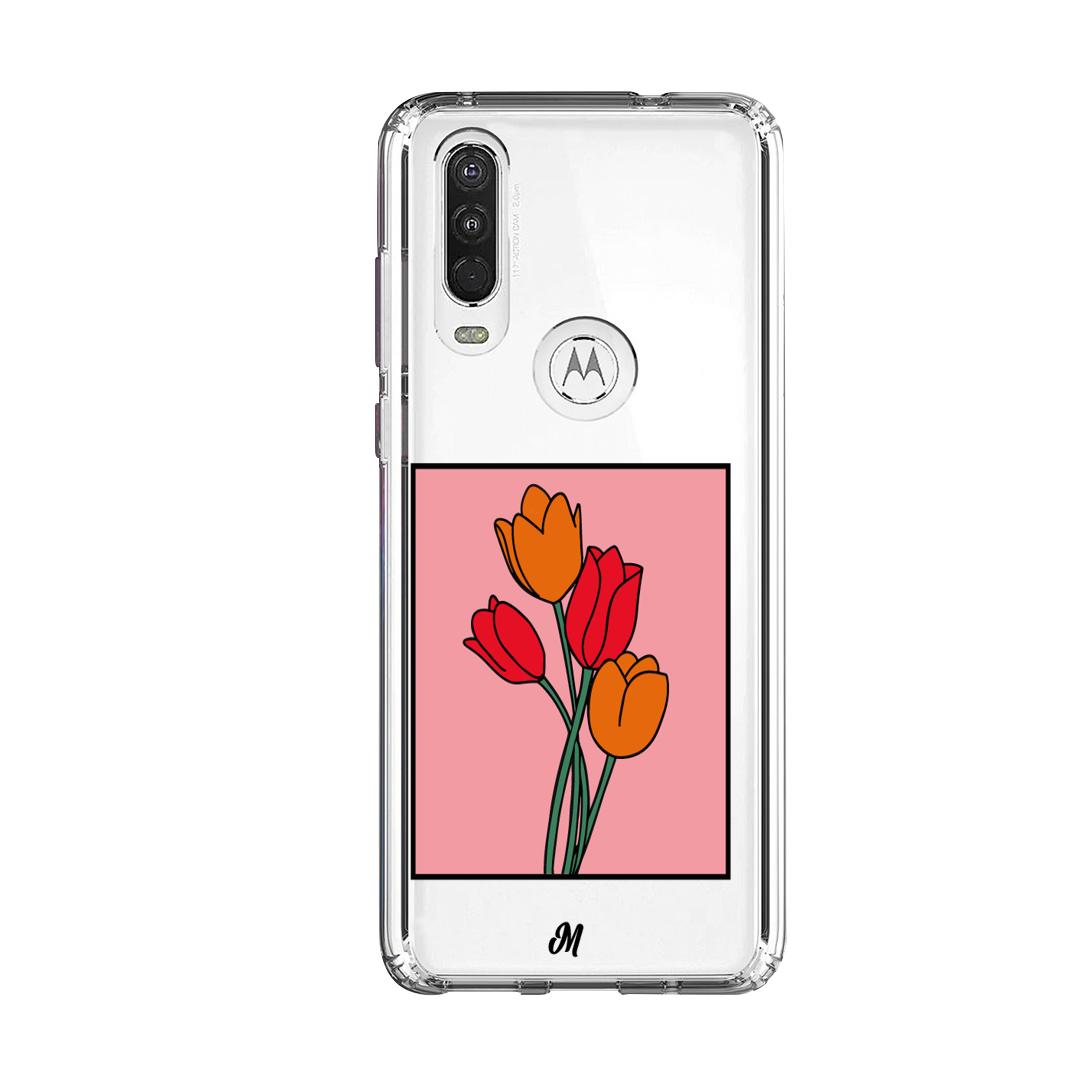Case para Motorola One Action Tulipanes de amor - Mandala Cases