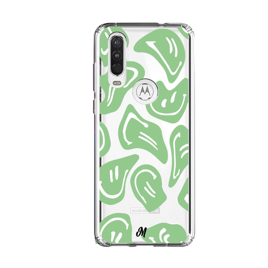 Case para Motorola One Action Happy Face Verde-  - Mandala Cases