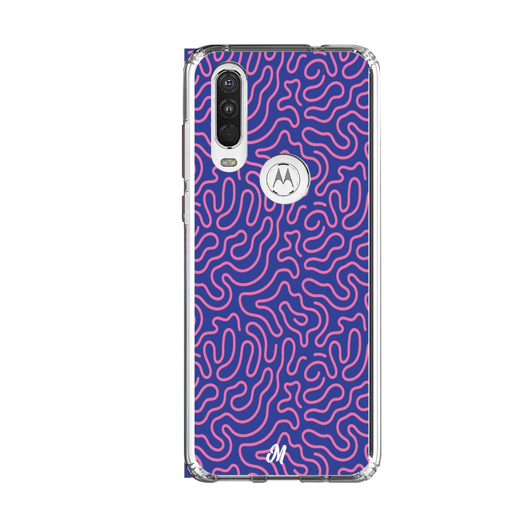 Case para Motorola One Action Pink crazy lines - Mandala Cases