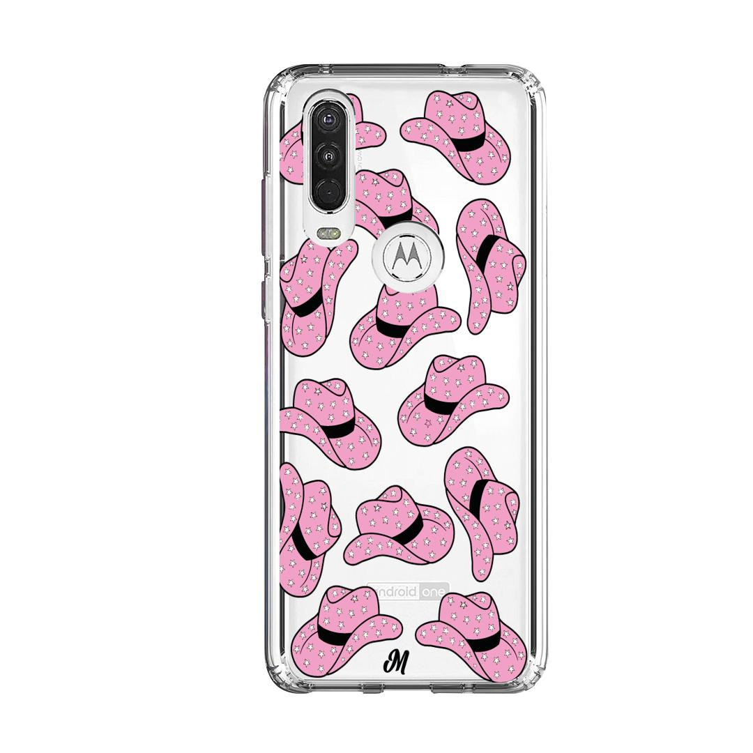 Case para Motorola One Action sombrero vaquera rosado - Mandala Cases