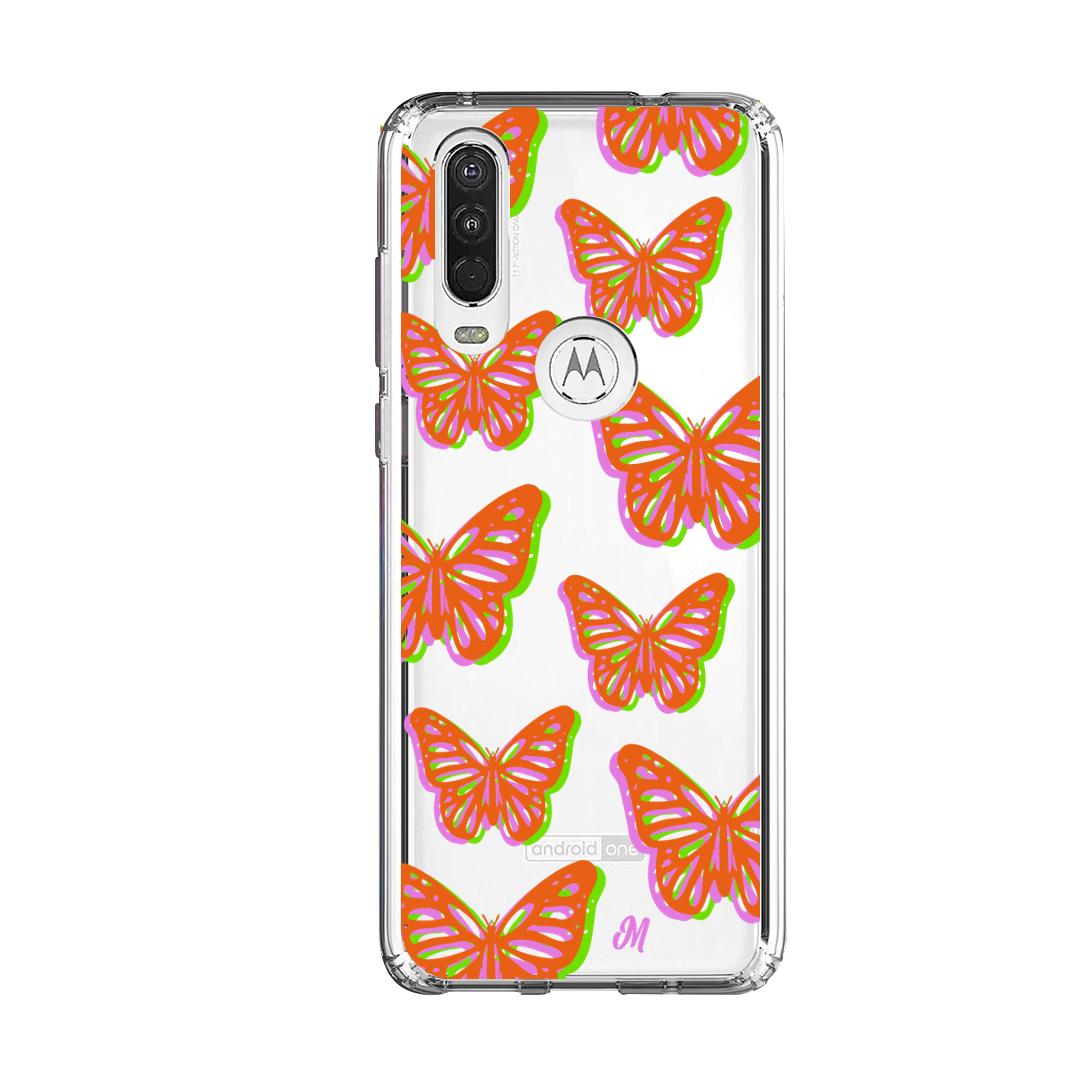 Case para Motorola One Action Mariposas rojas aesthetic - Mandala Cases