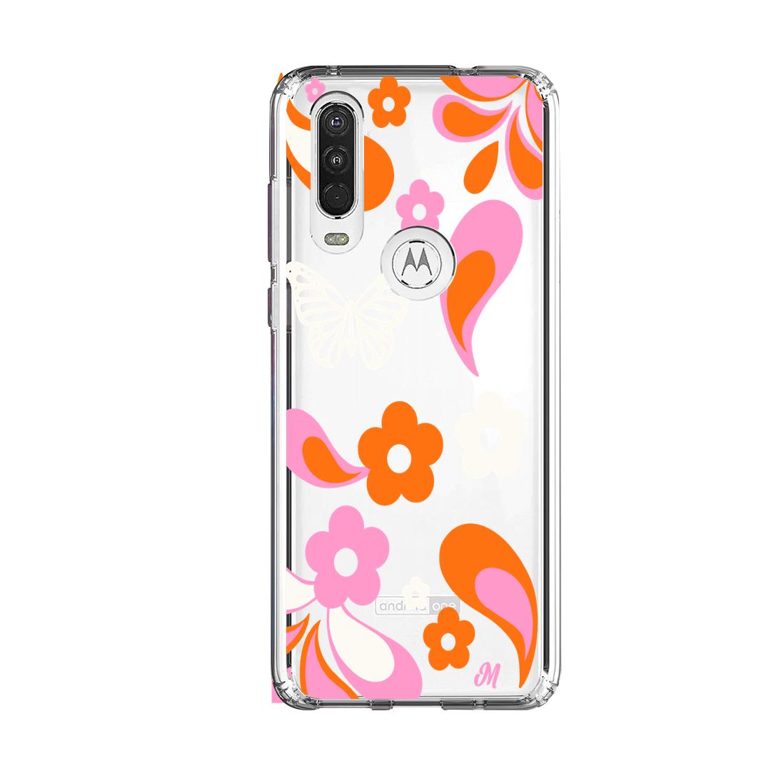 Case para Motorola One Action Flores rojas aesthetic - Mandala Cases