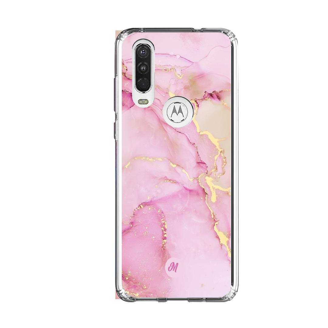 Cases para Motorola One Action Pink marble - Mandala Cases
