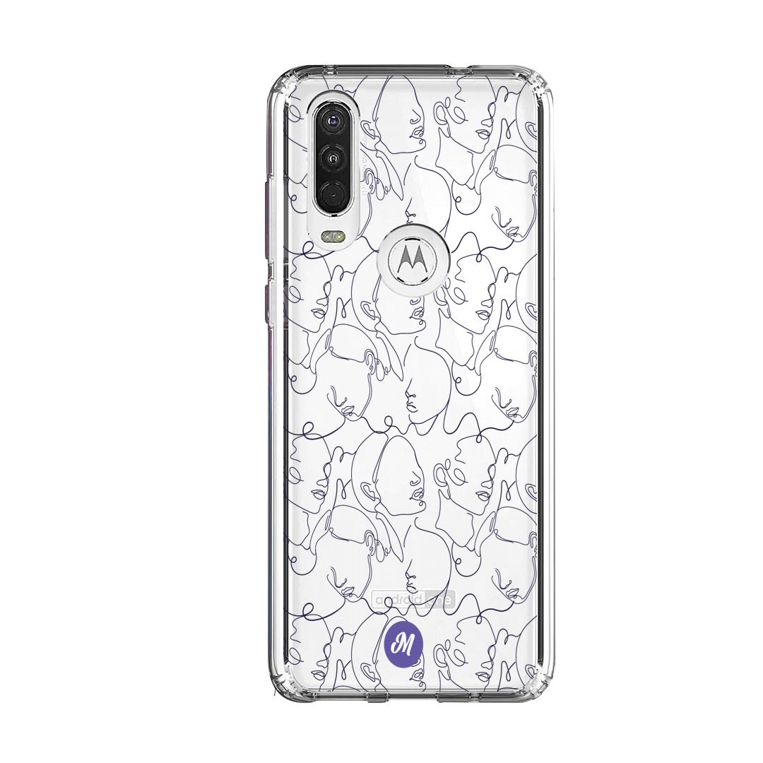 Cases para Motorola One Action Funda Caras en Líneas Remake - Mandala Cases