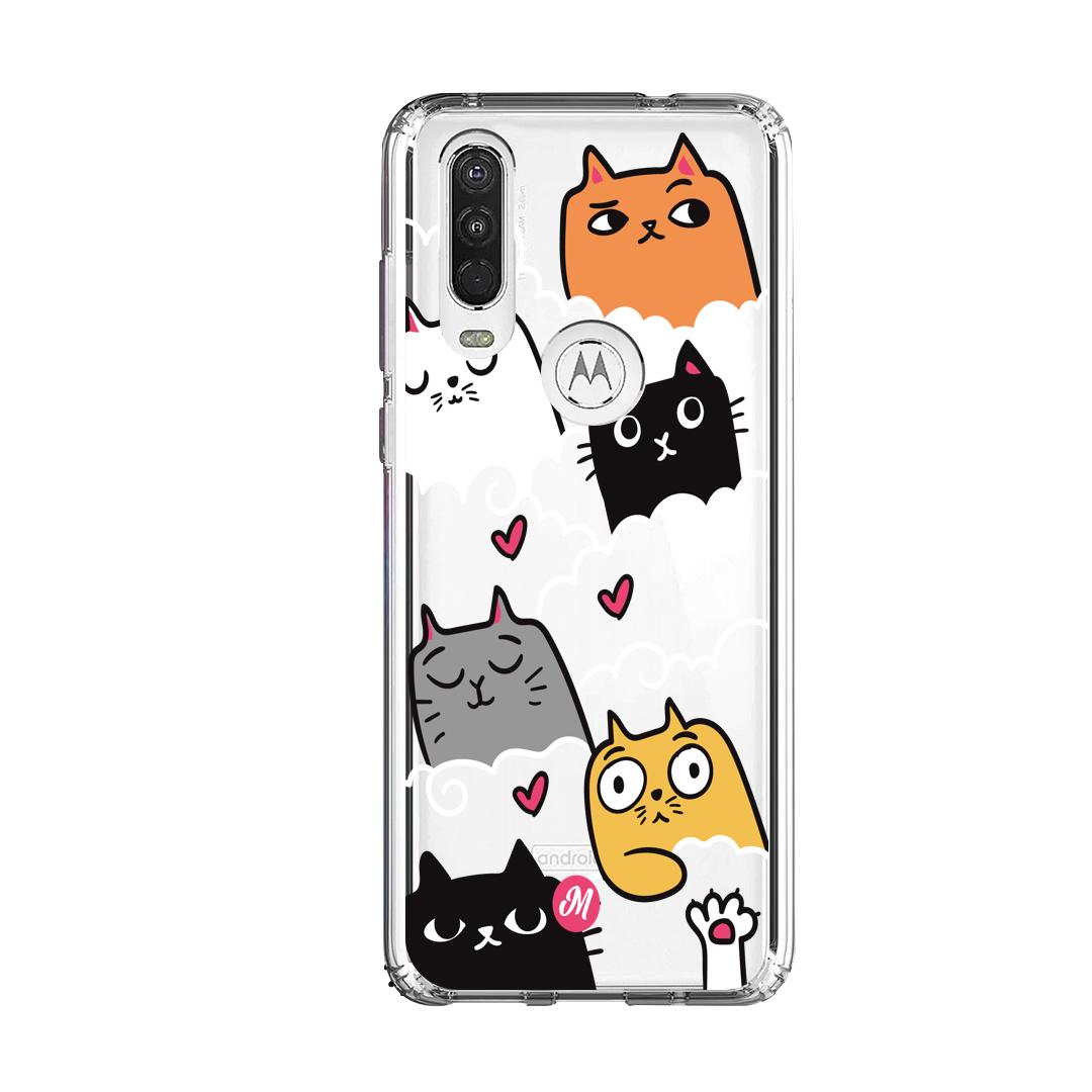 Cases para Motorola One Action GATICOS EN LAS NUBES - Mandala Cases