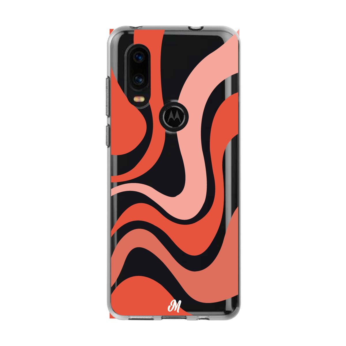 Case para Motorola P40 Groovy rojo - Mandala Cases