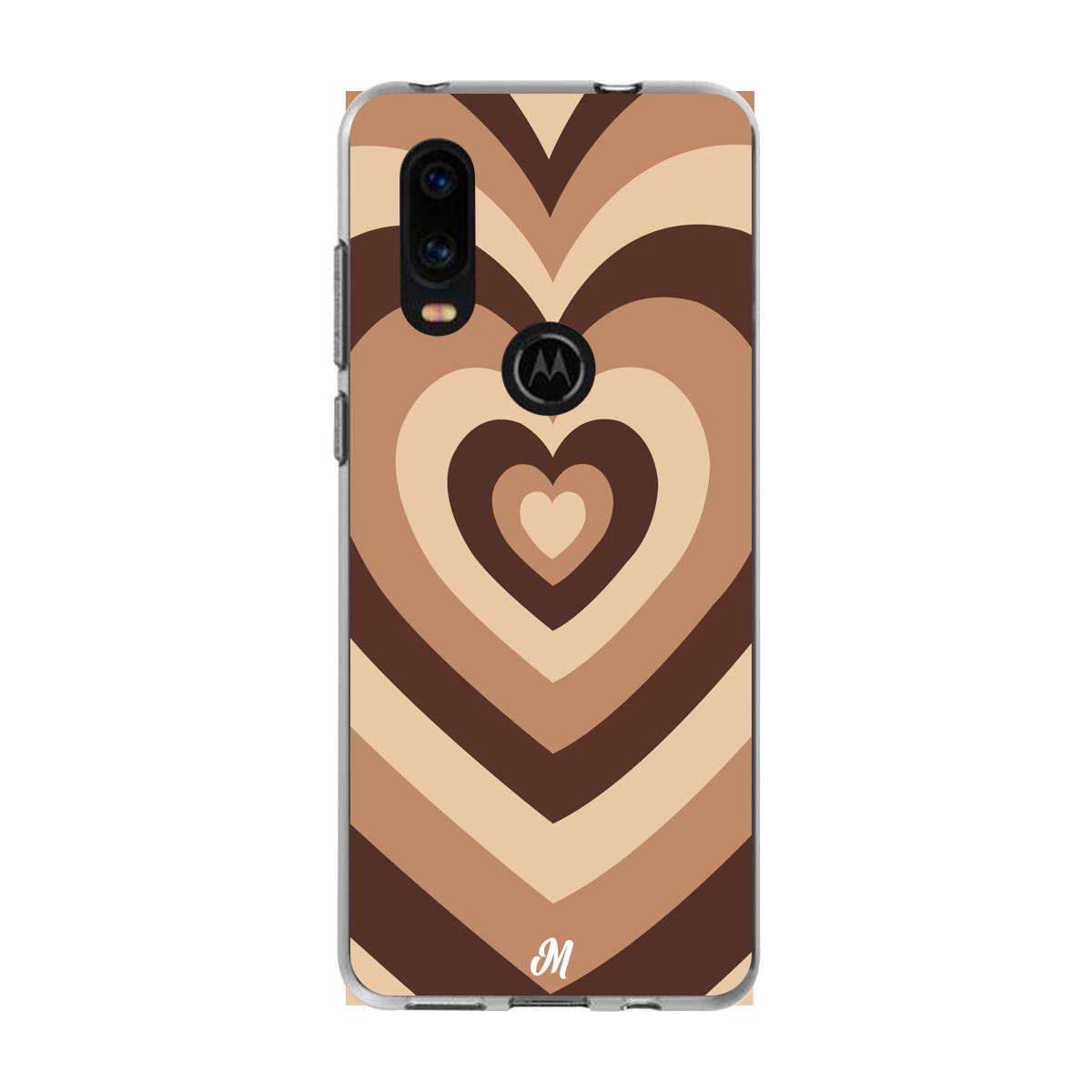 Case para Motorola P40 Corazón café - Mandala Cases