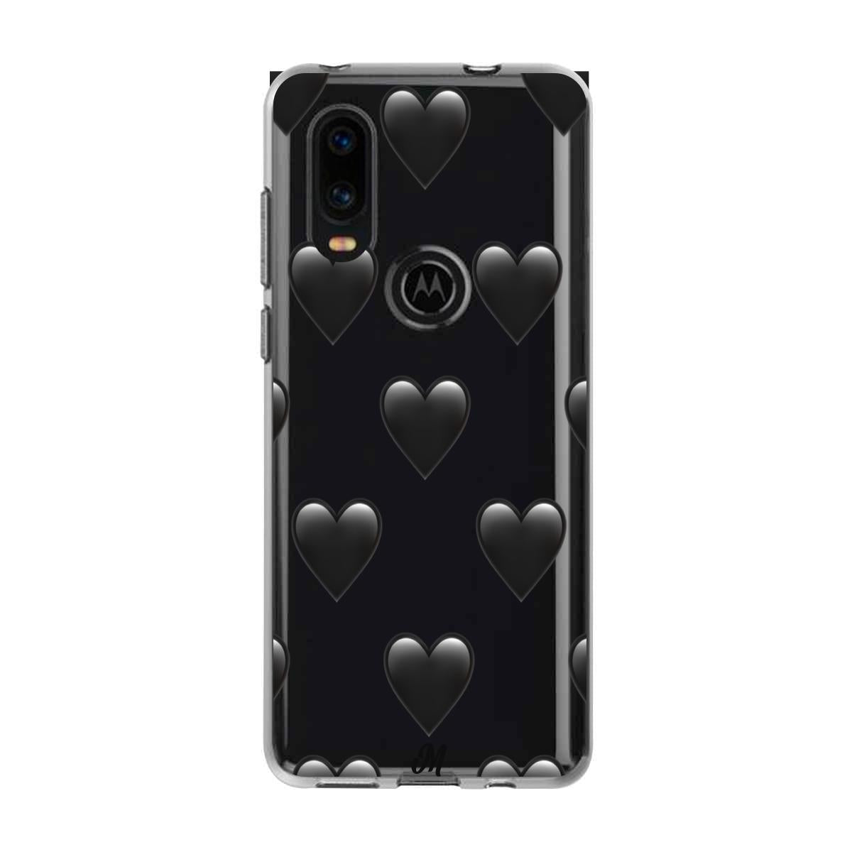 Case para Motorola P40 de Corazón Negro - Mandala Cases
