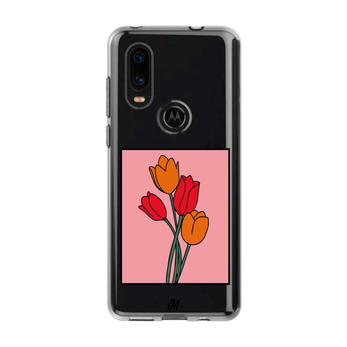 Case para Motorola P40 Tulipanes de amor - Mandala Cases