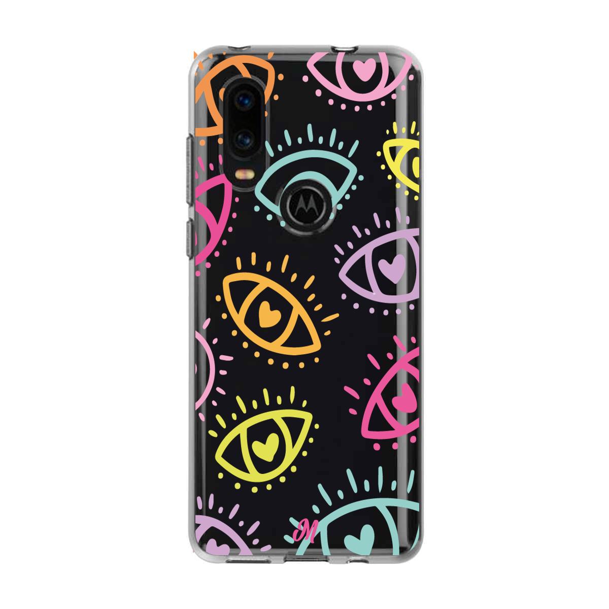 Case para Motorola P40 Eyes In Love-  - Mandala Cases