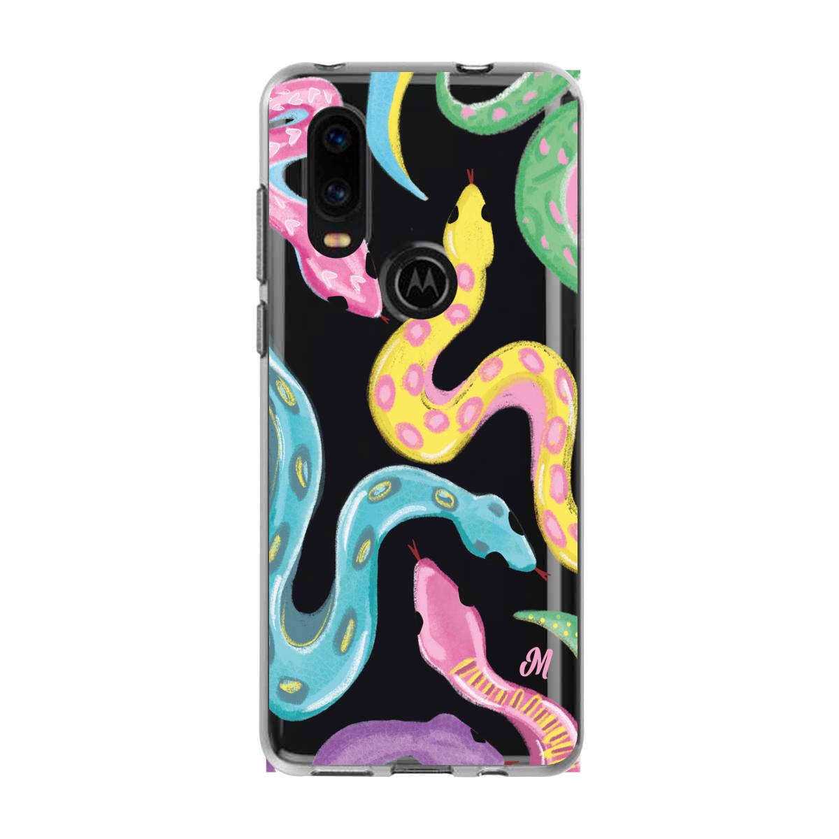 Case para Motorola P40 Serpientes coloridas - Mandala Cases