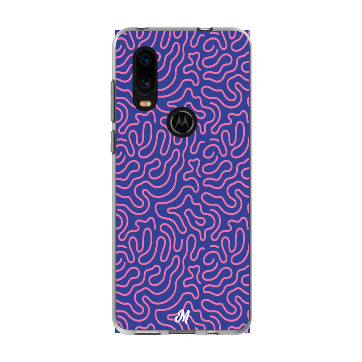 Case para Motorola P40 Pink crazy lines - Mandala Cases