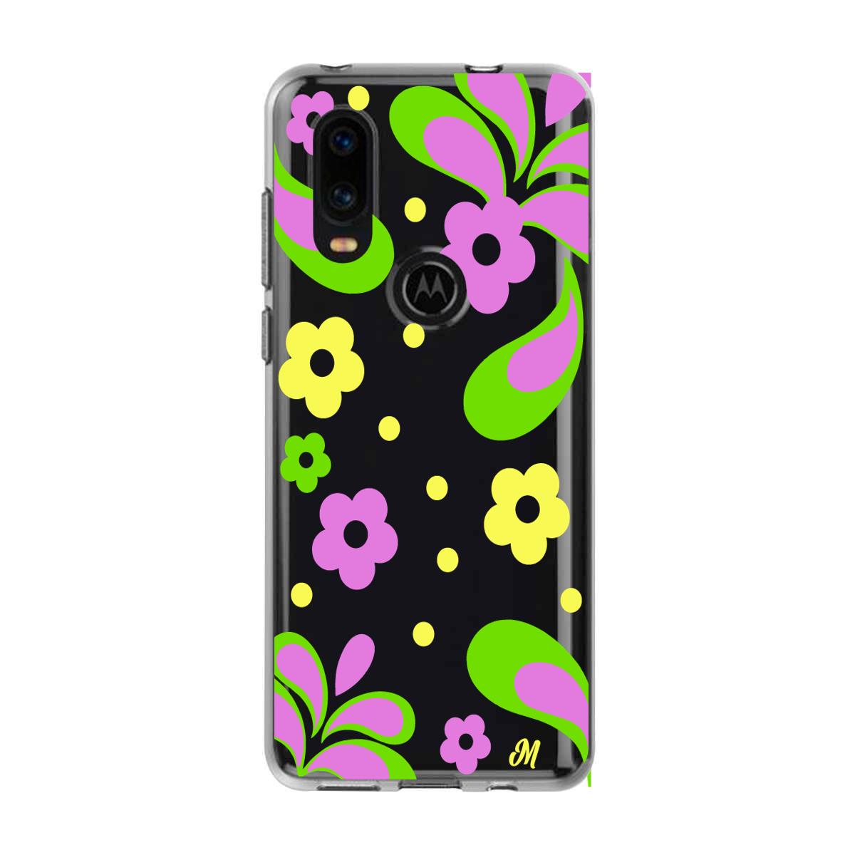 Case para Motorola P40 Flores moradas aesthetic - Mandala Cases