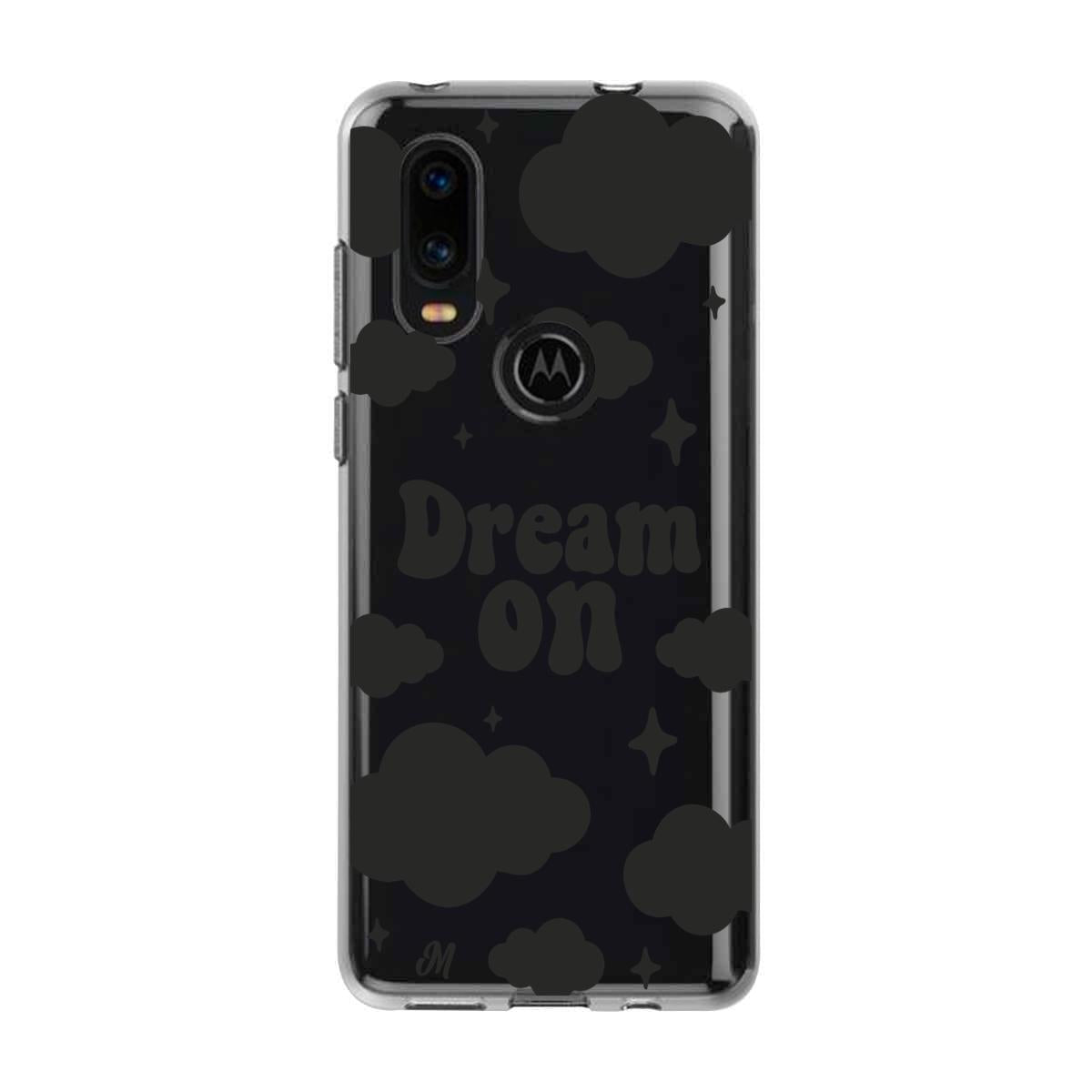 Case para Motorola P40 Dream on negro - Mandala Cases