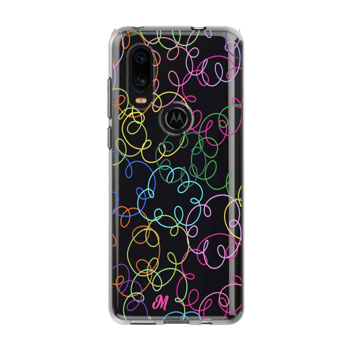 Case para Motorola P40 Curly lines - Mandala Cases