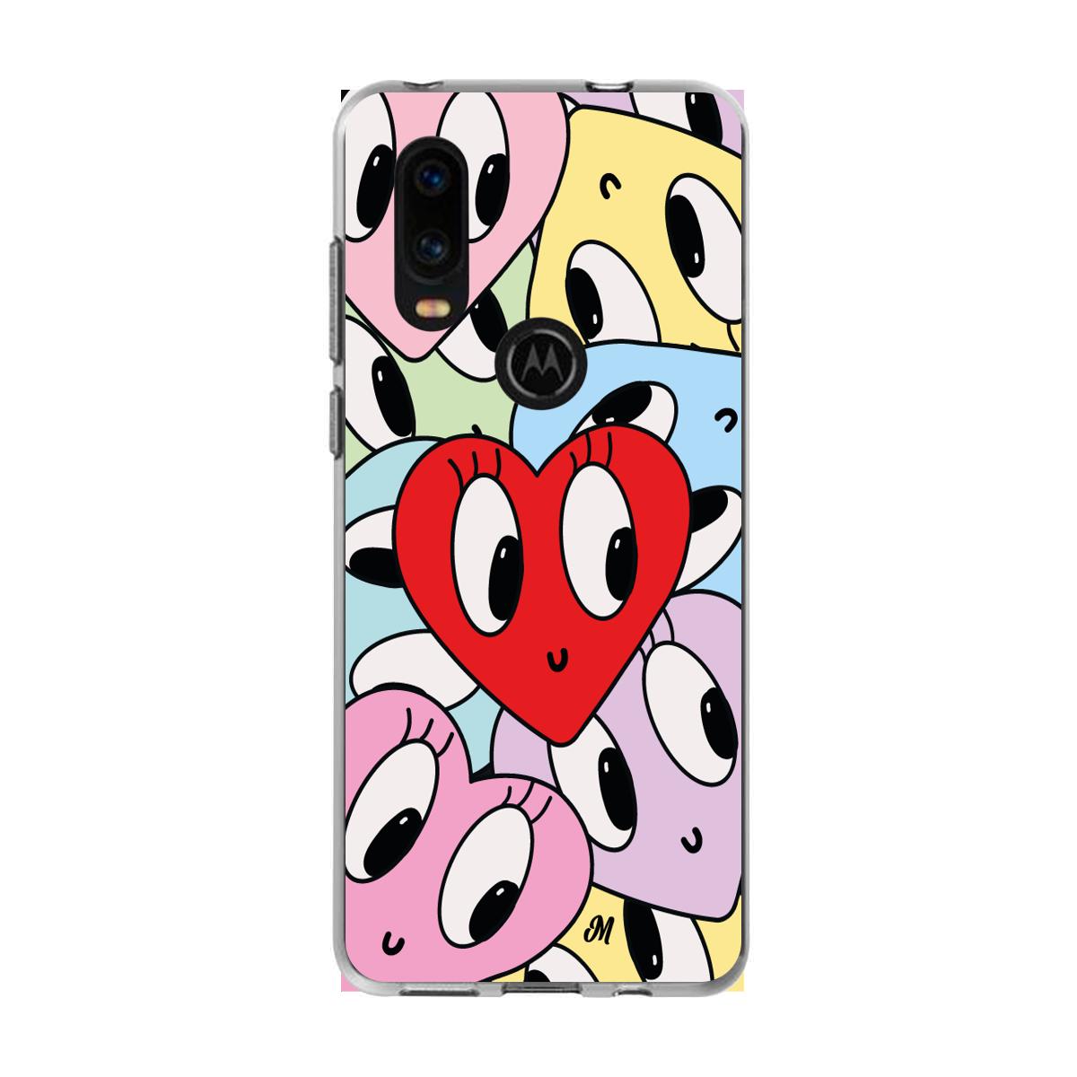 Case para Motorola P40 Corazones felices - Mandala Cases