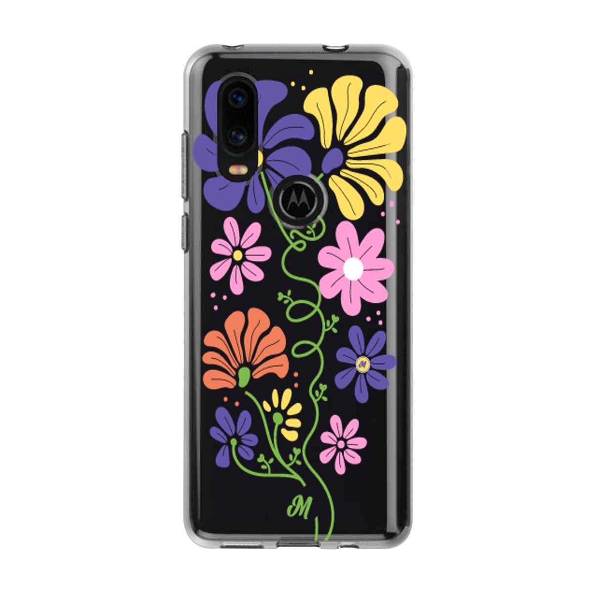 Case para Motorola P40 Flores abstractas - Mandala Cases