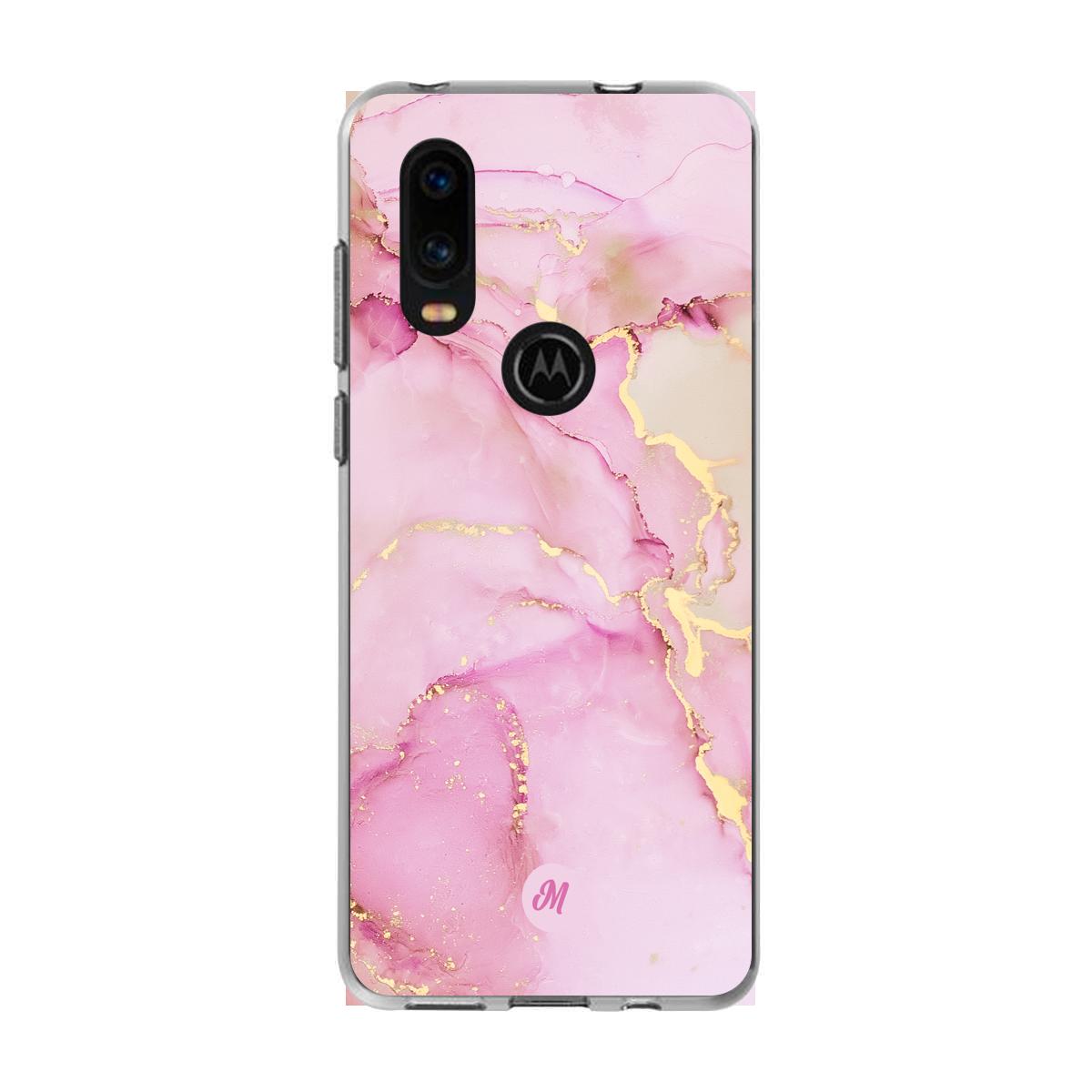 Cases para Motorola P40 Pink marble - Mandala Cases