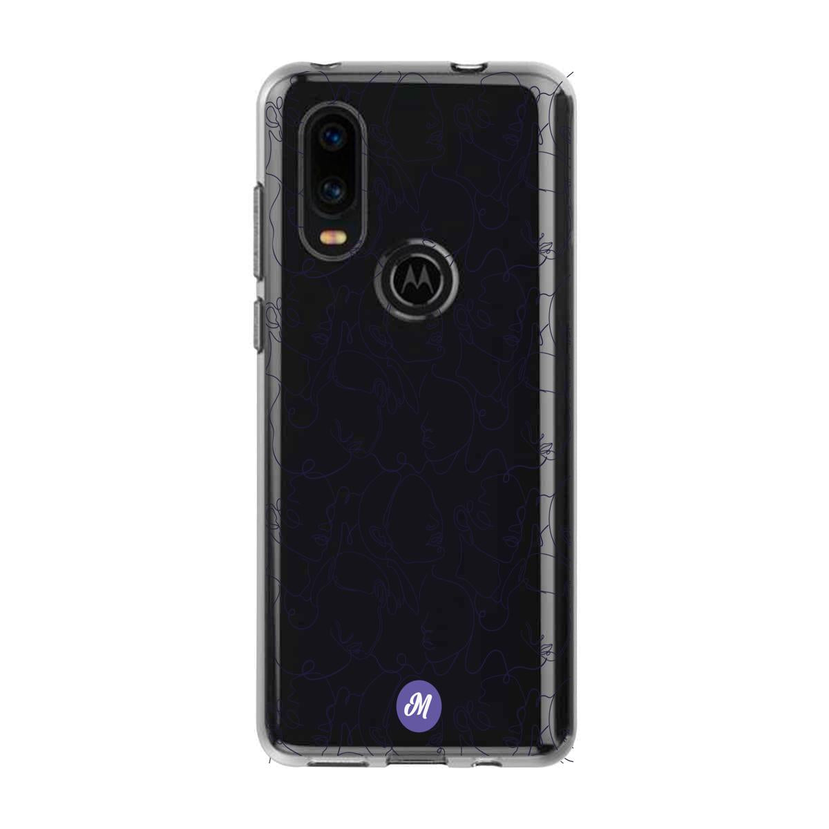 Cases para Motorola P40 Funda Caras en Líneas Remake - Mandala Cases