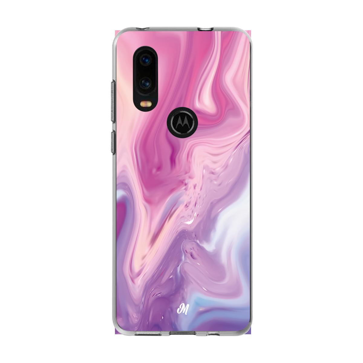 Cases para Motorola P40 Marmol liquido pink - Mandala Cases