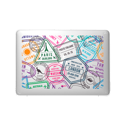 Passport Stamps MacBook Case - Mandala Cases