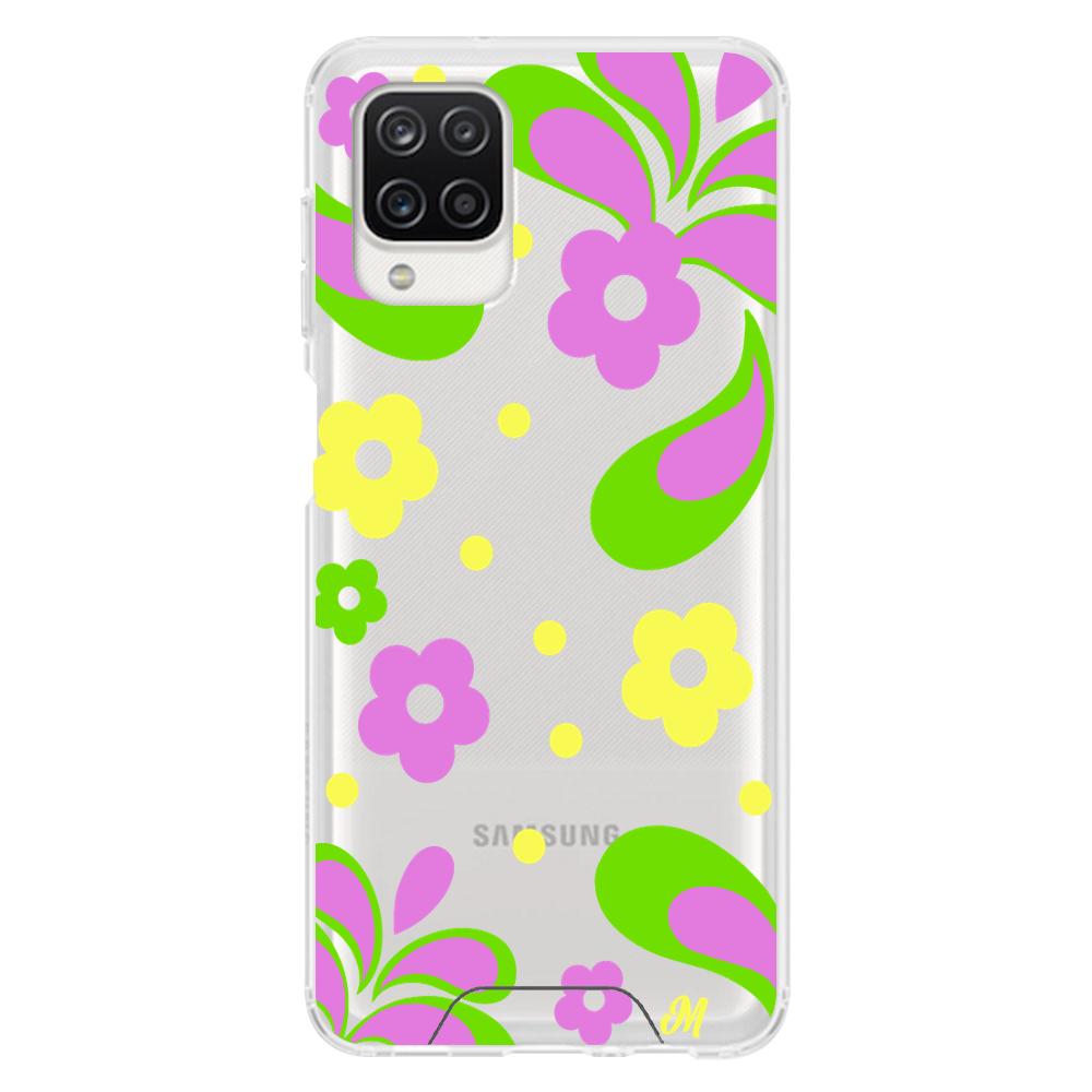 Case para Samsung A12 Flores moradas aesthetic - Mandala Cases