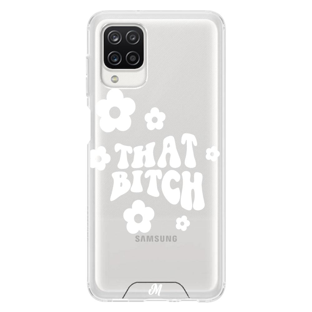 Case para Samsung A12 That bitch blanco - Mandala Cases