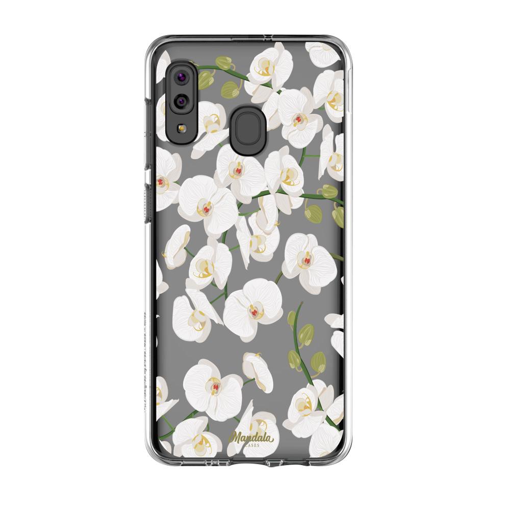 Case para Samsung A20S Funda Orquídeas  - Mandala Cases
