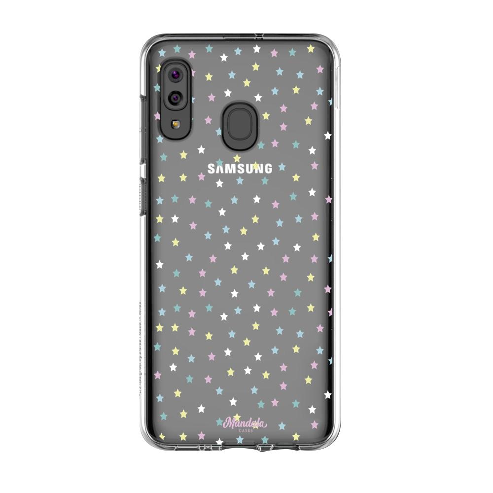 Case para Samsung A20S Funda Estrellas Blancas  - Mandala Cases