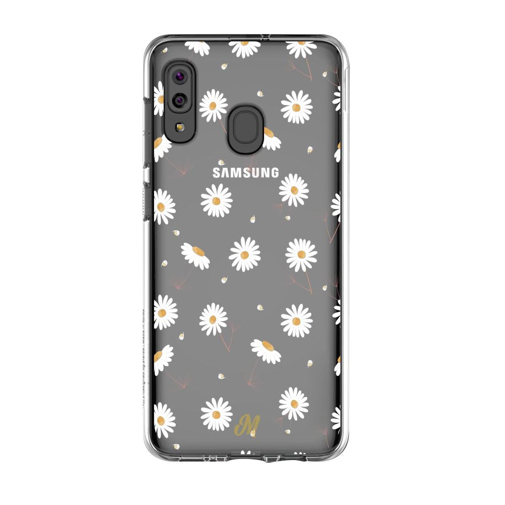 Case para Samsung A20S Funda Flores Blancas Delicadas  - Mandala Cases