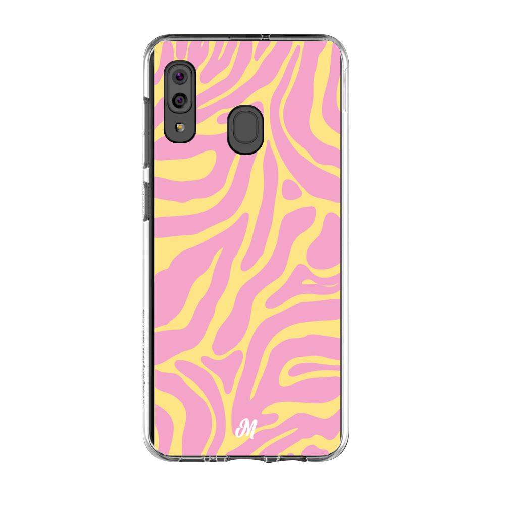 Case para Samsung A20S Lineas rosa y amarillo - Mandala Cases