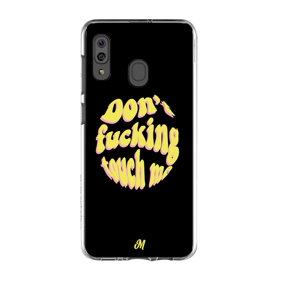 Case para Samsung A20S Don't fucking touch me amarillo - Mandala Cases
